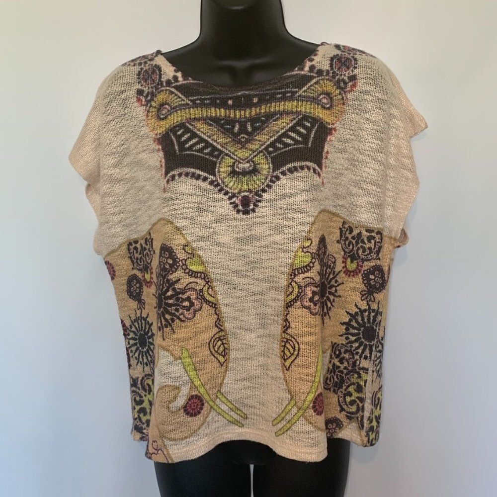 Ginger G BOHO Light Knit Short Sleeve Sweater